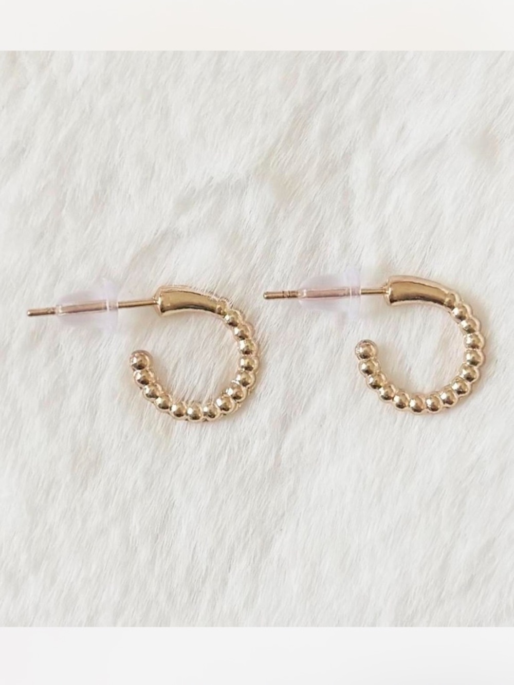 5/$15 🩷 MUST BUNDLE Gold Beaded Mini Hoop Earrings - Women's Jewelry